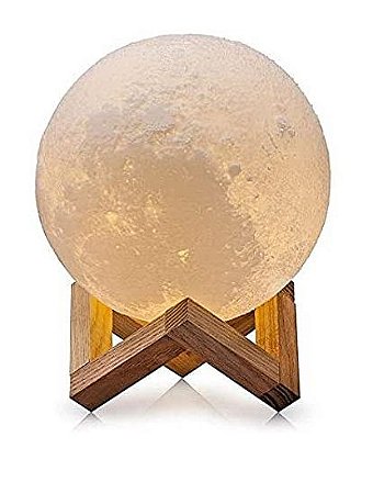 Luminária 3D Touch Lua Cheia Abajur LED – Decoração e Conforto em um Toque! 🌕✨