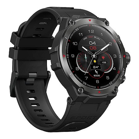 zeblaze stratos 2 gps relógio inteligente amoled display 24h monitor de saúde 5 atm longa vida da bateria relógio gps para homem