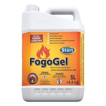 ÁLCOOL EM GEL FOGOGEL  P/ QUEIMA NAT 5L(4,4KG)