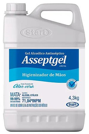 ÁLCOOL GEL HIGIENIZADOR ASSEPTGEL CRISTAL  4,3KG