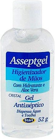 ÁLCOOL HIGIENIZADOR DE MÃOS ASSEPTGEL CRISTAL 52G