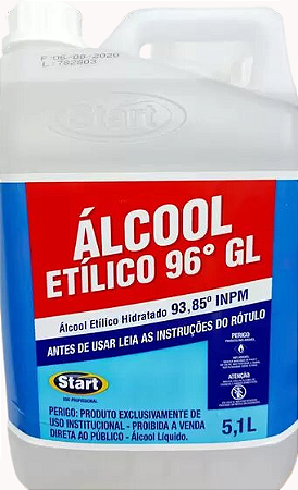 ÁLCOOL LIQUIDO ETILICO HIDRATADO INPM 96. GL  5L
