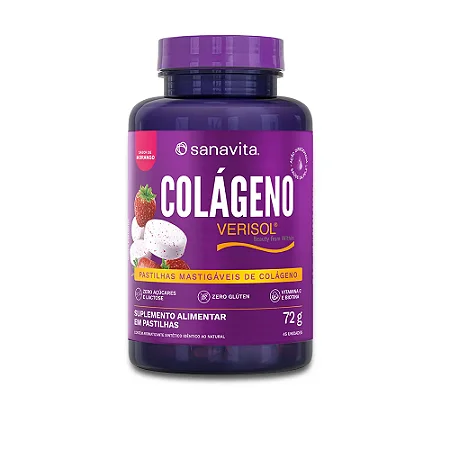 Colágeno Verisol - Mastigável - 45 Pastilhas - Sanavita