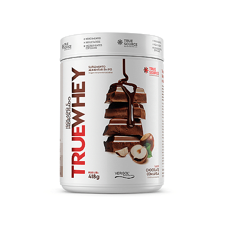 TRUE WHEY Chocolate Com Avelã 418G -TRUE SOURCE