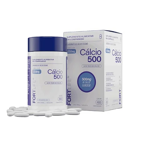 Cálcio 500 - 500mg de Cálcio Elementar - FORTLIFE