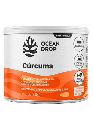 Cúrcuma - 60 Cápsulas - 600mg - Ocean Drop