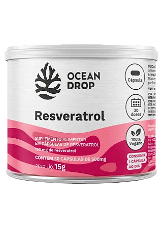 Resveratrol - 30 Cápsulas - Ocean Drop