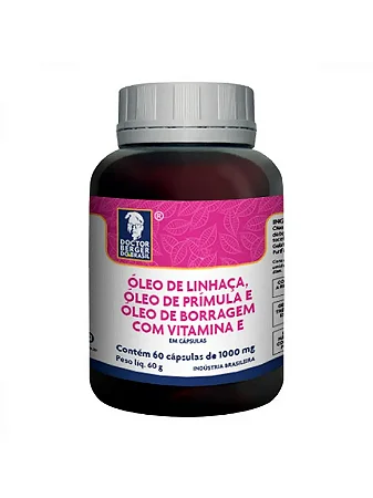 Óleo de Linhaça, Óleo de Prímula e Óleo de Semente de Borragem com Vitamina E - 60 Cápsulas -Doctor Berguer Do Brasil