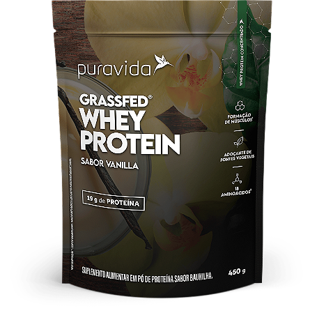 Grassfed Whey Protein - Baunilha - 450g - Puravida