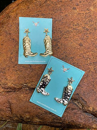 Brinco de Bota - Prata e Dourado