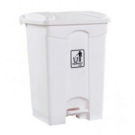 LIXEIRA C/ PEDAL PERFECT 50L BRANCA