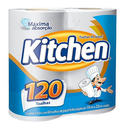 PAPEL TOALHA ROLO KITCHEN 12X2 60 FLS - PLUS