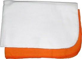 FLANELA - LARANJA E BRANCA - 100% ALGODÃO