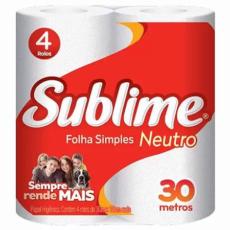 PAPEL HIGIÊNICO ROLINHO FOLHA SIMPLES - SUBLIME