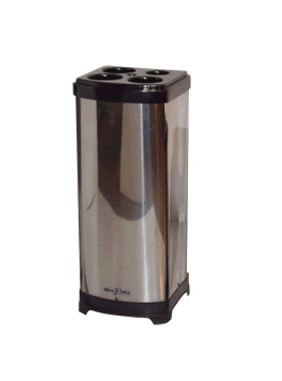 LIXEIRA INOX PARA COPOS DESC.USADOS ÁGUA E CAFÉ