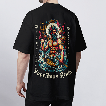 CAMISETA OVERSIZED PRETA POSEIDON