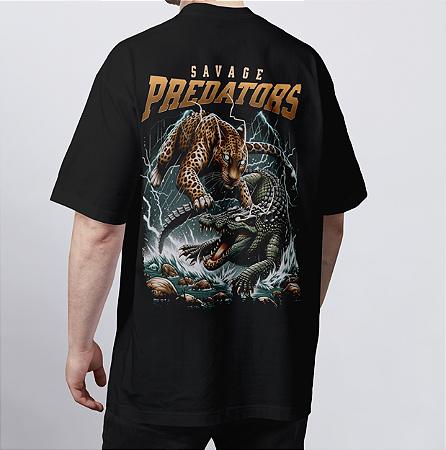 CAMISETA OVERSIZED PRETA PREDATORS