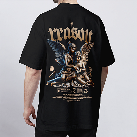 CAMISETA OVERSIZED PRETA REASON - RAZÃO