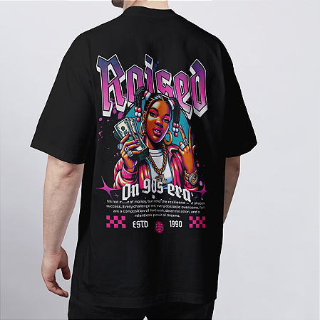 CAMISETA OVERSIZED PRETA ROISED