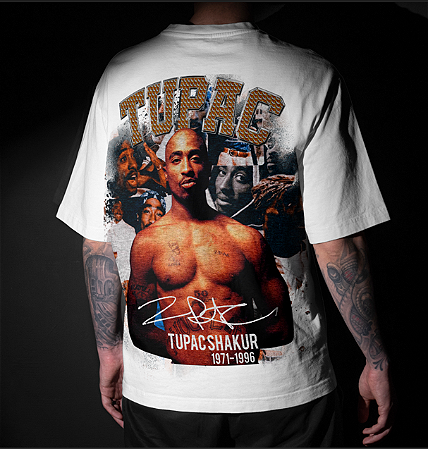 CAMISETA OVERSIZED BRANCA TUPAC