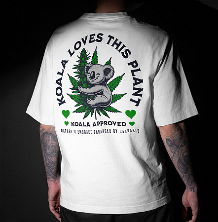 CAMISETA OVERSIZED BRANCA KOALA PLANET