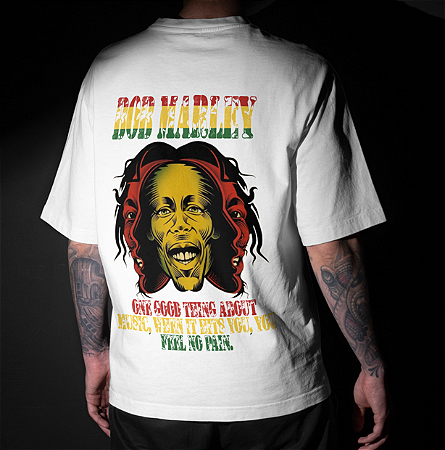 CAMISETA OVERSIZED BRANCA BOB MARLEY