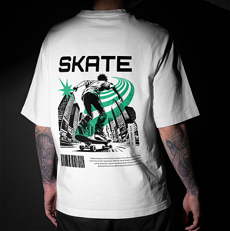 CAMISETA OVERSIZED BRANCA SKATE