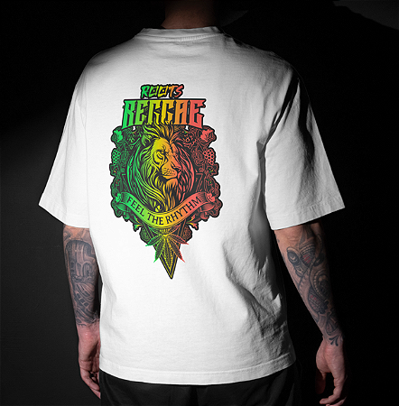 CAMISETA OVERSIZED BRANCA LEÃO RASTA