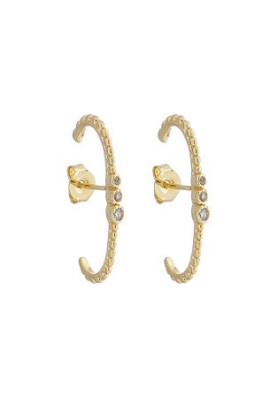 Brinco ear hook com zirconias de cristais