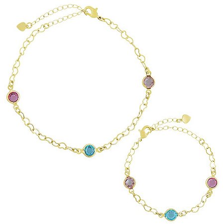 Conjunto de pulseiras mãe e filha