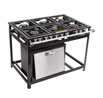 Fogão 6 Bocas Baixa Pressão C/ Forno Cristal Aço - (NOVO)