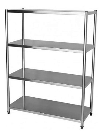 Estante Aço Inox (4 Planos) - 1,20x0,40x1,85m - (NOVO)