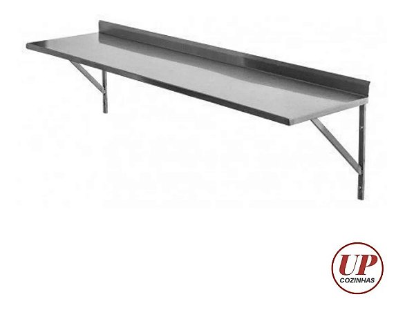 Prateleira Mão Francesa Aço Inox - 1,20x0,40 - (NOVO)
