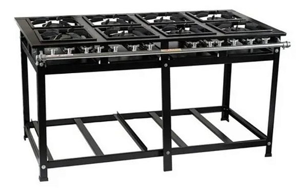 Fogão 8 Bocas Baixa Pressão Cristal Aço - (NOVO)