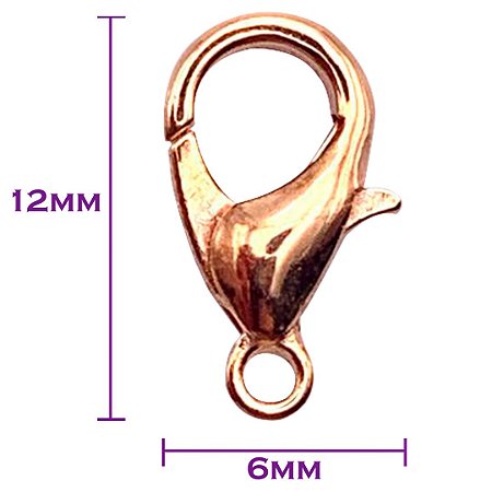 Fecho Lagosta Dourado Para Bijuteria 12mm - 100 Peças