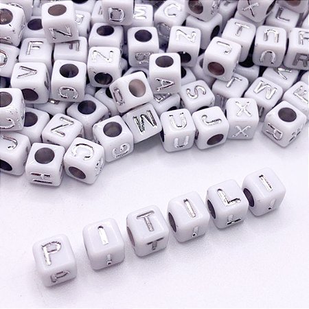 Miçanga Letra Quadrada 6mm 100g Artesanato Aprx 600 Pçs