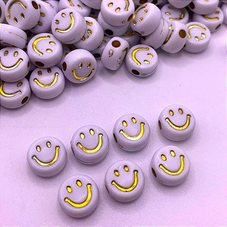 Miçanga Infantil Smile Dourado Aprx 170 Pçs 10mm 50gr