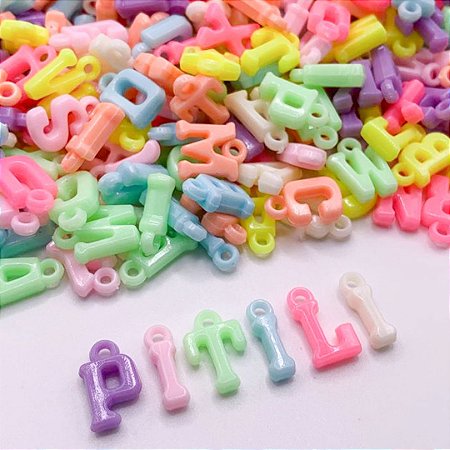 Pingente Alfabeto Letrinha 50g Pulseira, Colar - 200 Peças