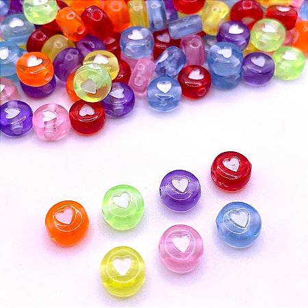 Miçanga Infantil Coração 7mm 50g - Aprx 370 Peças