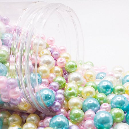 Mix De Pérolas Abs Candy Color Para Tiara Bordada - 100 Gramas
