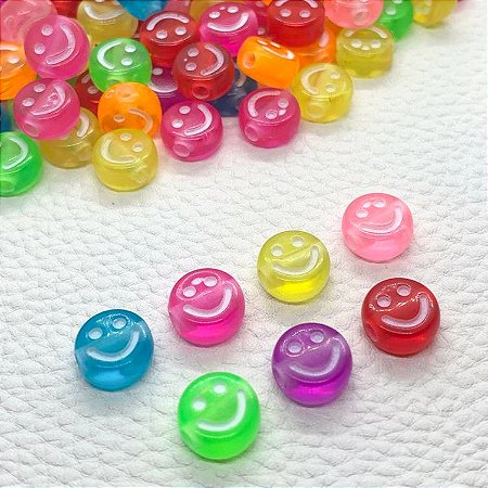 Miçanga Infantil Smile Colorido Aprx 170 Pçs 10mm 50gr