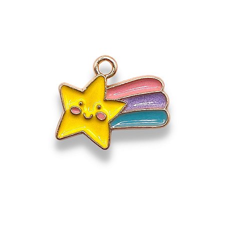 Pingentes Divertidos Estrela Arco Iris Para Brinco - 10 Peças