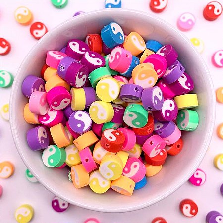 Miçanga Infantil Yng-yang Artesanato Pulseira - 50 Peças