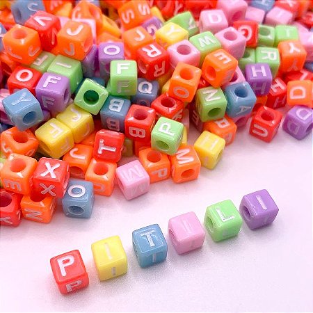 Miçanga Infantil Letra 6mm 100g Pulseira - Aprx 600 Peças