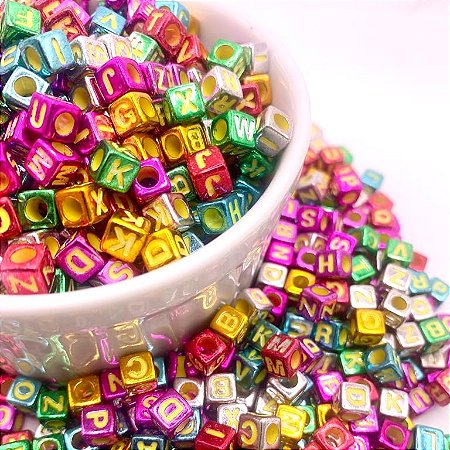 Miçanga Infantil Alfabeto Letra 7mm 100g - Aprx 600 Peças
