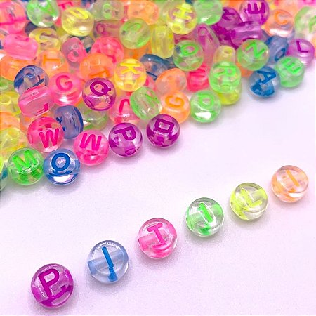 Miçanga Infantil Alfabeto Letra 7mm 100g - Aprx 740 Peças