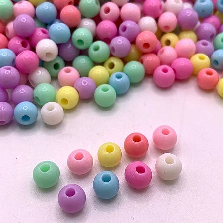 Miçanga Infantil Bola Candy 6mm P/ Pulseira - Aprx 1000 Peças