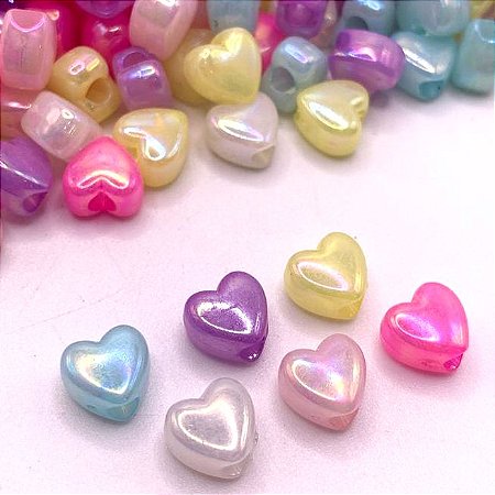 Miçanga Infantil Coração Para Colar Pulseira - Aprx 420 Peças