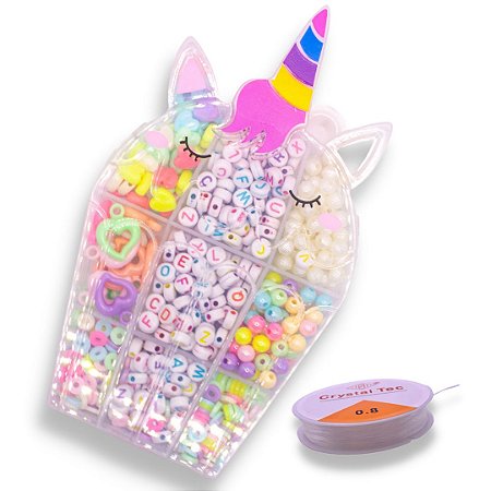 Kit Miçanga Infantil Colorida Para Pulseira e Colar 720 Pçs