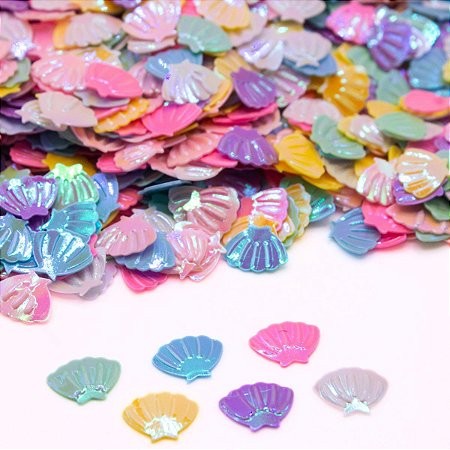 Paetê Concha Colorida Confete Para Laço Artesanato 50g 8mm